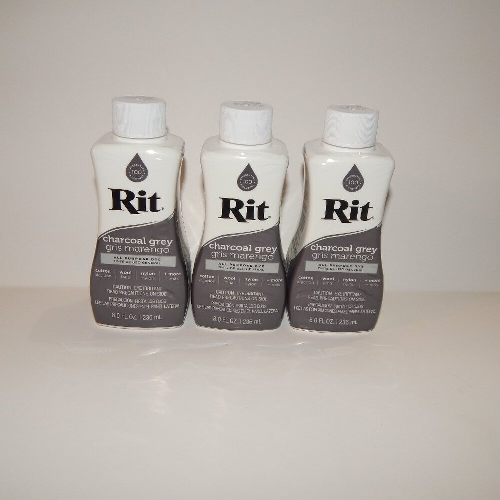3 - Charcoal Gray - RIT 8oz Liquid All Purpose Fabric Dye